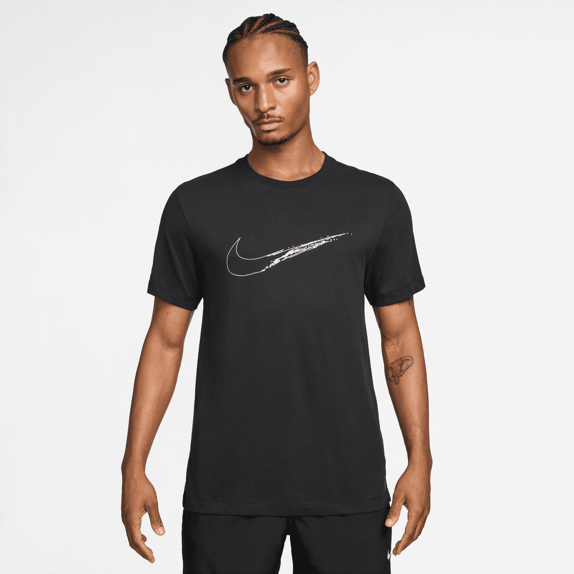 NIKE MEN'S DRI-FIT TRAINING T-SHIRT BLACK/WHITE – Park Sports Ph